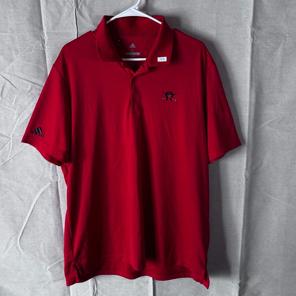 Adidas Golf Mens XL Red Short Sleeve Polo Shirt Performance‎ Sport